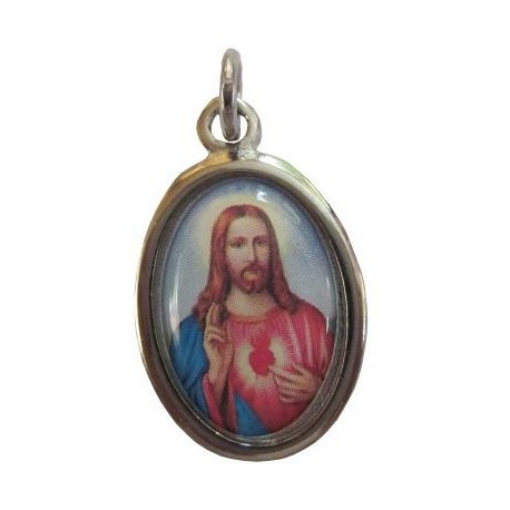 Médaille ovale résine Sacré Coeur de Jésus
