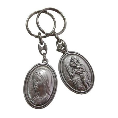 Porte-clés ovale Saint Christophe VMarie