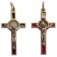 Croix de Saint Benoît argenté rouge