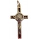 Croix de Saint Benoît argenté rouge