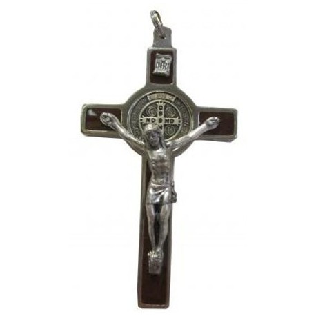 Croix marron Saint Benoît 7cm
