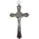 Croix métal argenté Saint Benoit 18 cm