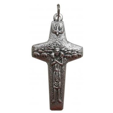 Croix métal argenté Pape François