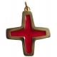 Croix pendentif doré rouge ou blanc