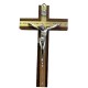 Croix bois métal doré argentée