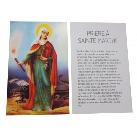 Carte prière Sainte Marthe