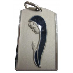 Médaille rectangulaire argenté Vierge Marie