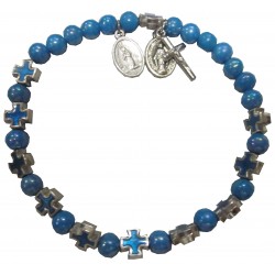 Bracelet bleu NDL VM Croix