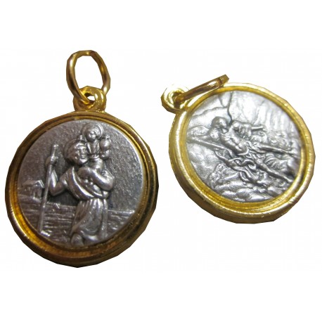 Médaille ronde S CHR S M métal argenté /doré
